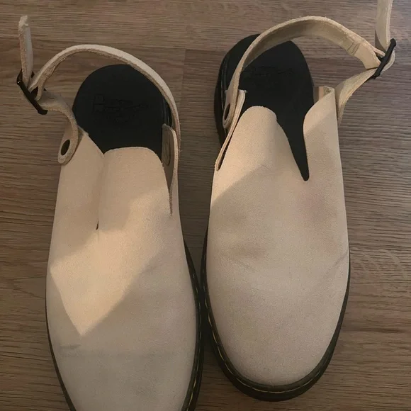 Dr. Martens Beige Suede Buckle Clog - Picture 2 of 4